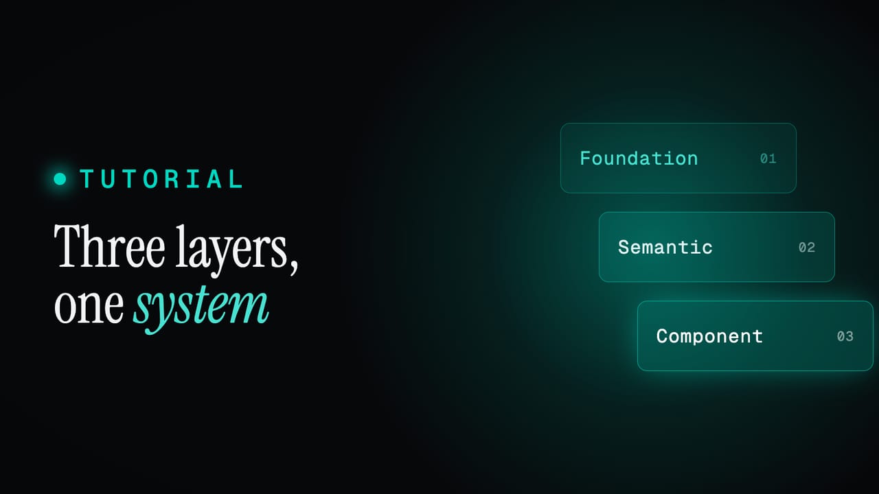 Three token layers, foundation, semantic, component
