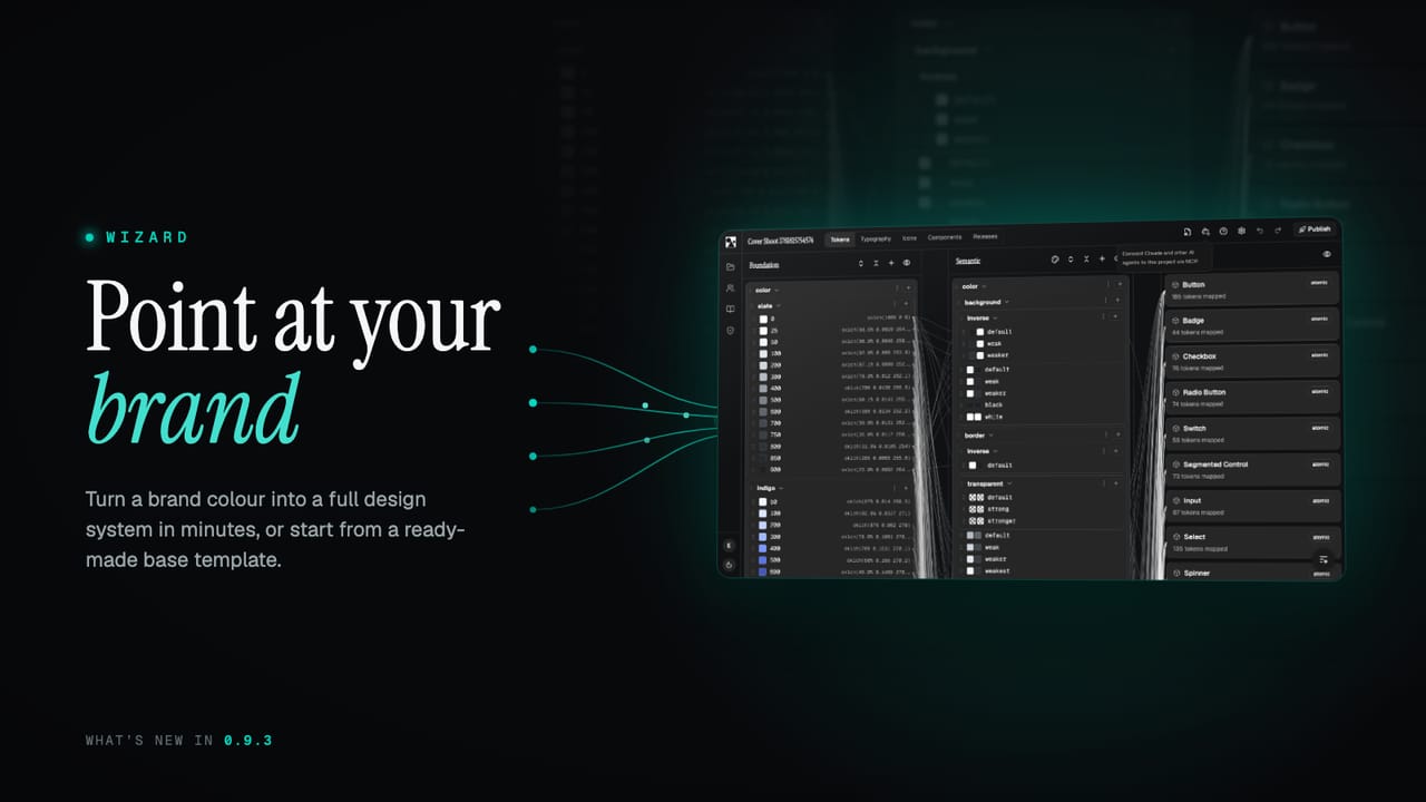 Zaklad's wizard turning a brand colour into a full design system